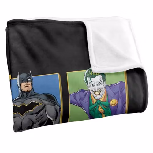 Warner Bros. Batman Character Squares Silky Touch Super Soft Fleece Throw Blanket, Multicolour, W: 91.44 cm x D: 147 cm – 2