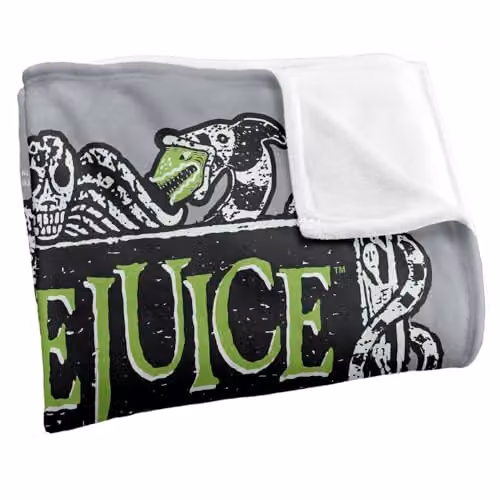 LOGOVISION Beetlejuice Movie Logo Super Soft Fleece Throw Blanket, Multicolour, W: 91.44 cm x D: 91.44 cm x H: 147 cm – 2