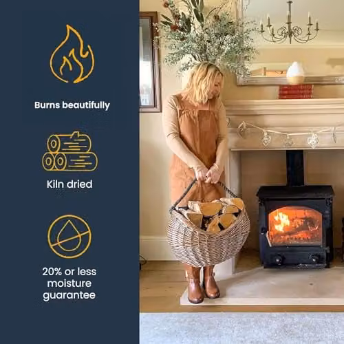 Ecoblaze Premium Kiln Dried Birch Hardwood Logs, 9 kg – 2