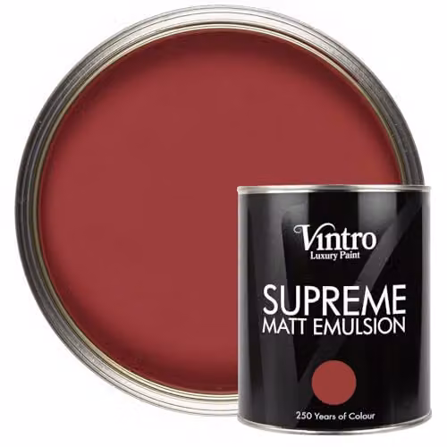 Vintro Luxury Matt Emulsion Multi Surface Paint in Deep Red Mulberry, 1L