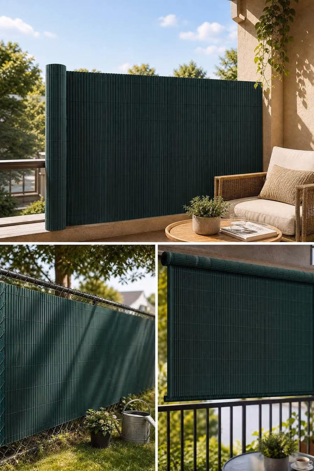 Garden Sanctuary Opaque PVC Privacy Fence and Balcony Cover, Green, W: 300.0 cm, H: 200.0 cm – 2
