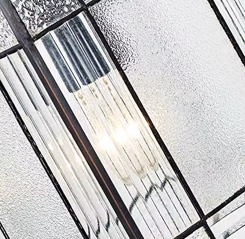 Happy Homewares Tiffany Easy Fit Pendant Light Shade in Transparent Glass with Rectangular Panels – 2