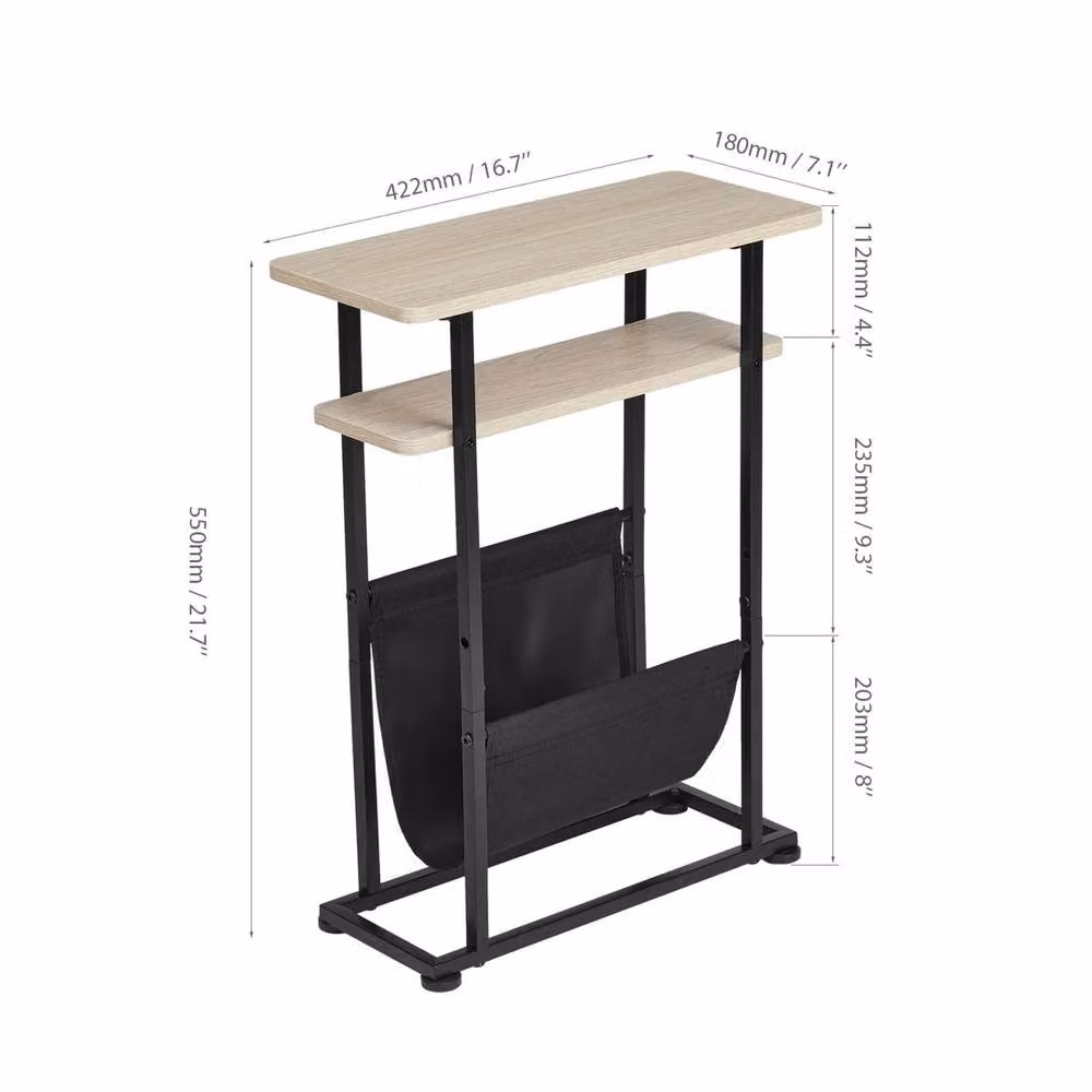 FORGEVIO Oak Small Side Table, W/D/H: 43.15 x 18.0 cm x 55.0 cm – 2