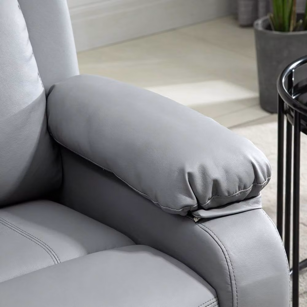 STILVORA Grey Synthetic Leather Recliner Armchair with Power Lift Assist – 5