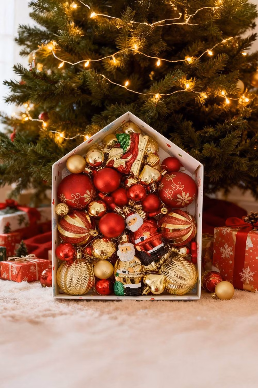 Living and Home 72-Piece Multicolour Christmas Hanging Decoration Set with Santa Claus, Sled, Stars and Hearts – 2