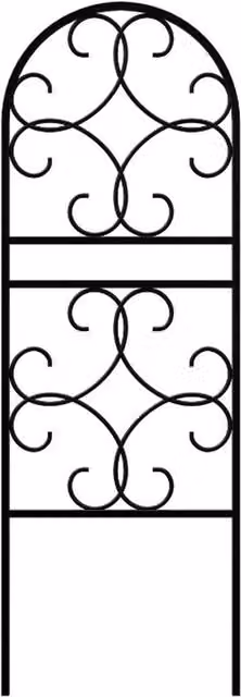 Primrose Black Steel Scroll Design Plant Pot Support Trellis