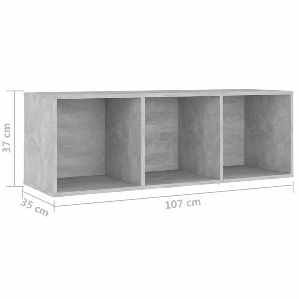 Berkfield Home Modern TV Cabinet in Concrete Grey, Engineered Wood, W/D/H: 107 x 35 x 37 cm – 3