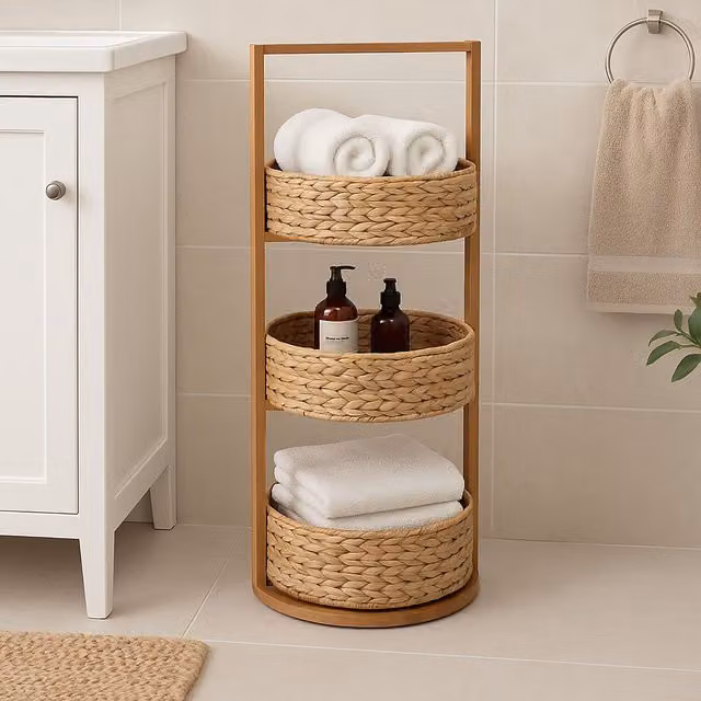Orsina Arles 3 Shelf Unit in Natural Wood Frame