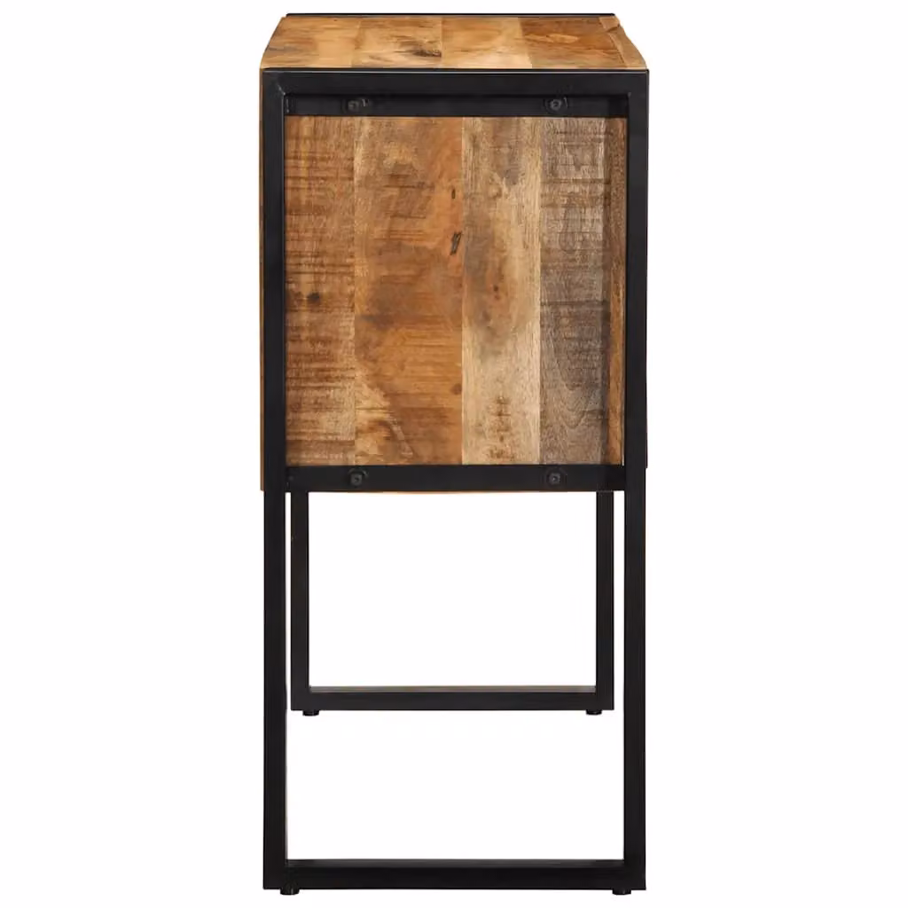 Berkfield Home Console Cabinet in Brown Solid Rough Mango Wood, W/D/H: 90 x 35 x 75 cm – 3
