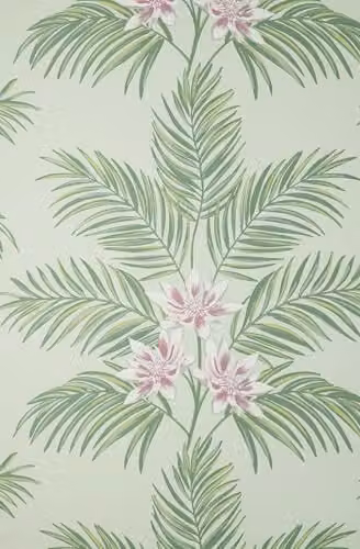Fine Decor Bali Tropical Floral Botanical Washable Wallpaper in Sage Green