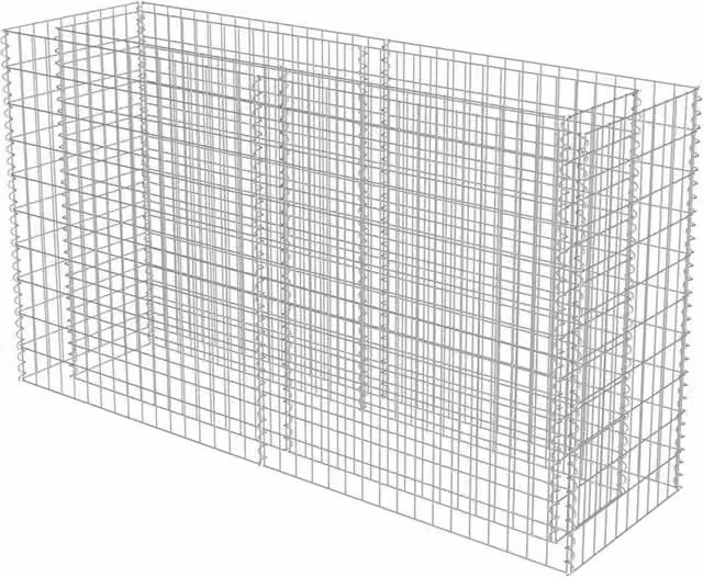 Berkfield Home Durable Galvanised Steel Gabion Raised Bed in Silver, W/D/H: 180 x 50 x 100 cm
