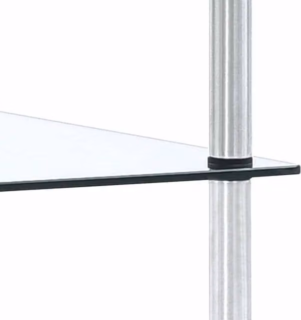 Berkfield Home 4-Tier Tempered Glass Shelf in Clear, W/D/H: 40 x 40 x 100 cm