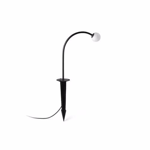 FARO Barcelona Cuca Black Stainless Steel Outdoor Ground Spike Garden Light IP65 2700K Warm White