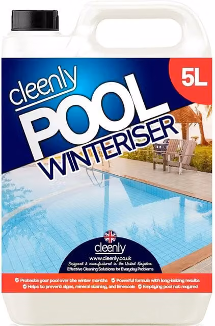 Cleenly Pool Winteriser Algae Prevention Liquid, 5kg, Transparent/White