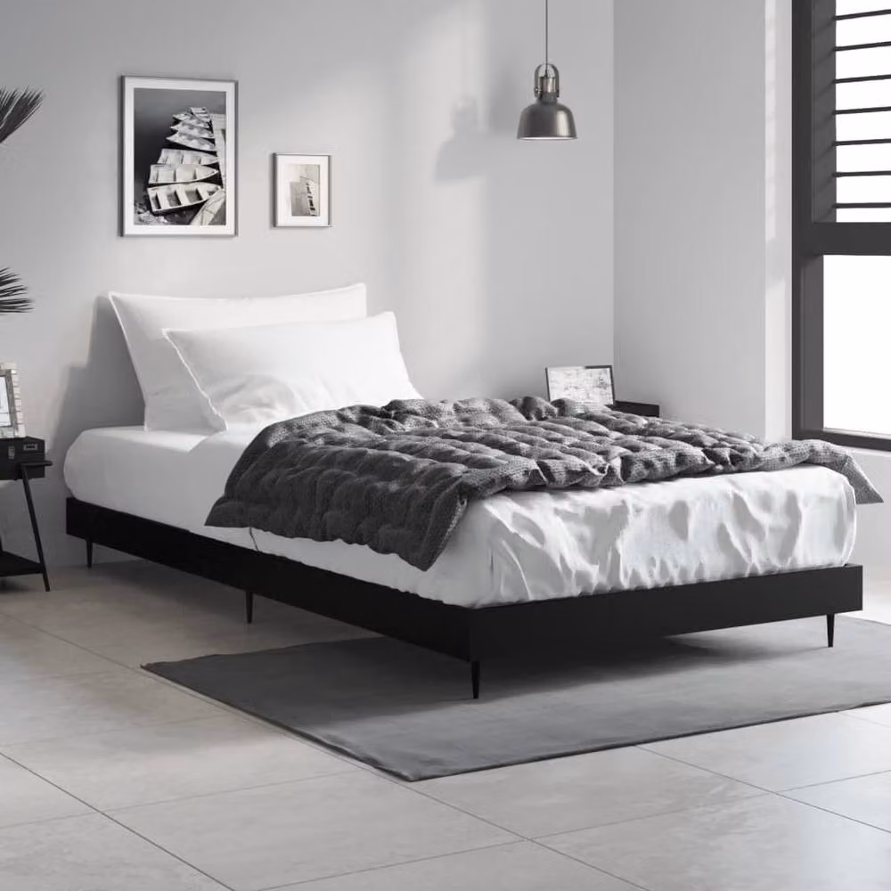 Berkfield Home Durable Bed Frame in Black, W/D/H: 90 x 200 x 20 cm – 2
