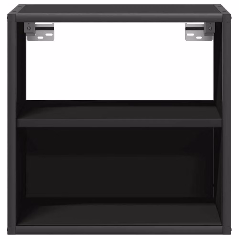 Berkfield Home Set of 2 Wall-mounted Bedside Cabinets, Black, W: 40 cm, D: 31 cm, H: 39.5 cm – 5