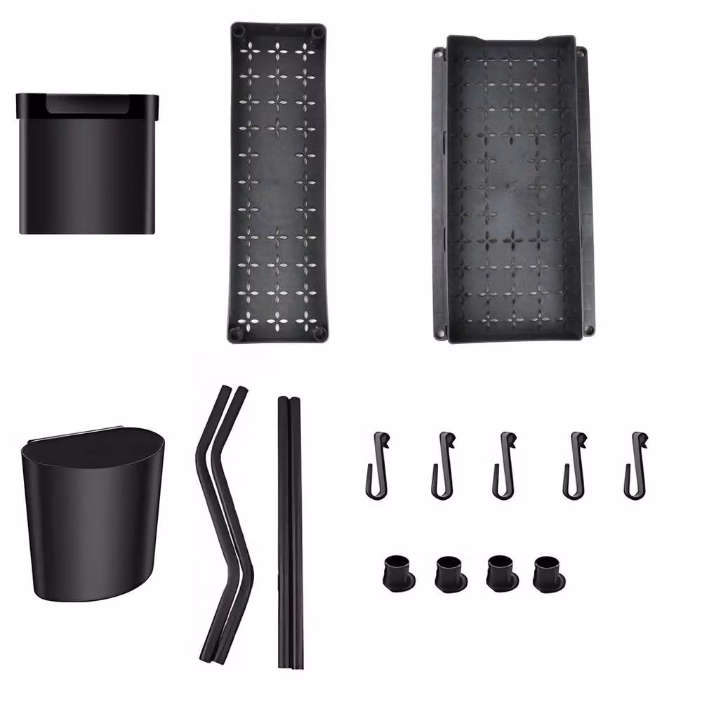 FORGEVIO Black Metal and Plastic Kitchen Under Sink Cupboard Organiser Basket Storage Drawer Rack – 4