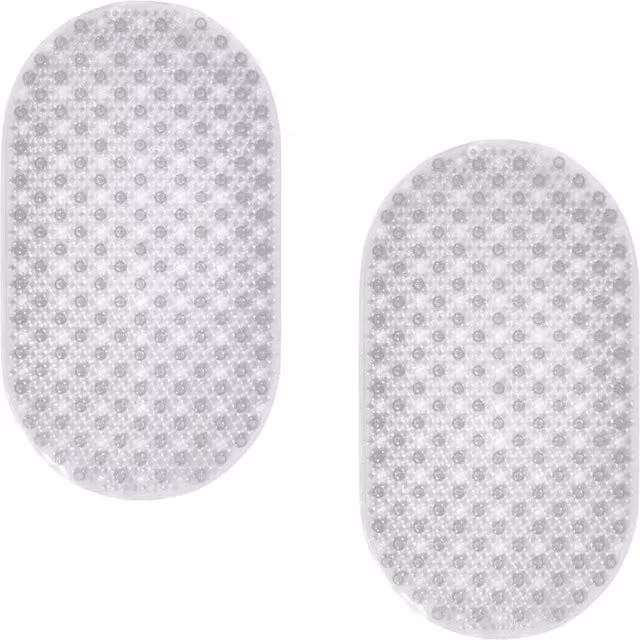 Showerdrape Cleo 2 Set Non-Slip Suction Cup Bath Mats in Clear, W: 69 cm, D: 39 cm – 1