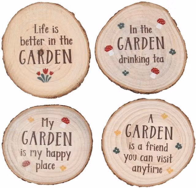 Something Different Brown Wood Slice Coaster Set