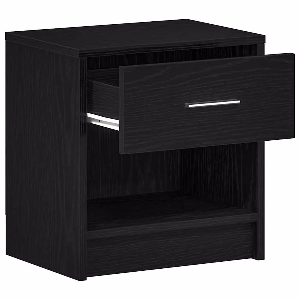 Berkfield Home Set of 2 Bedside Cabinets with Drawer in Black and Grey, W/D/H: 39 x 28 x 41 cm – 4