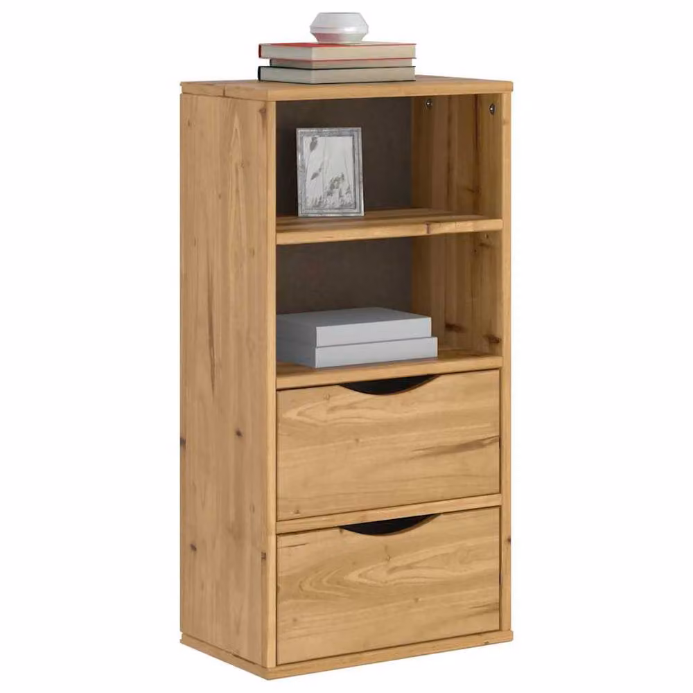 Berkfield Home ODDA Side Cabinet with Drawers in Brown Solid Pine Wood, W/D/H: 40 x 24 x 79 cm – 2