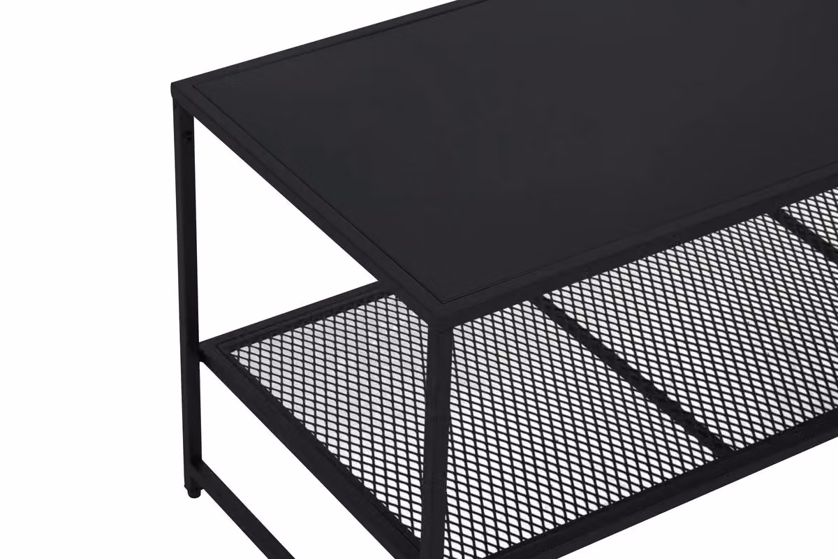 Orsina Black Metal Industrial Coffee Table for Living Rooms, W/D/H: 102 x 46 x 43 cm – 4