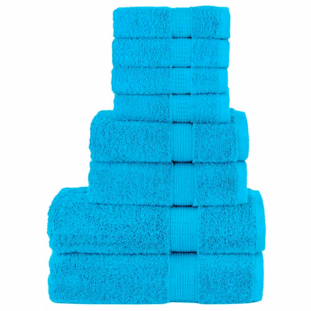 Berkfield Home SOLUND 8 Piece Premium Cotton Terry Towel Set in Turquoise, 600 gsm – 2