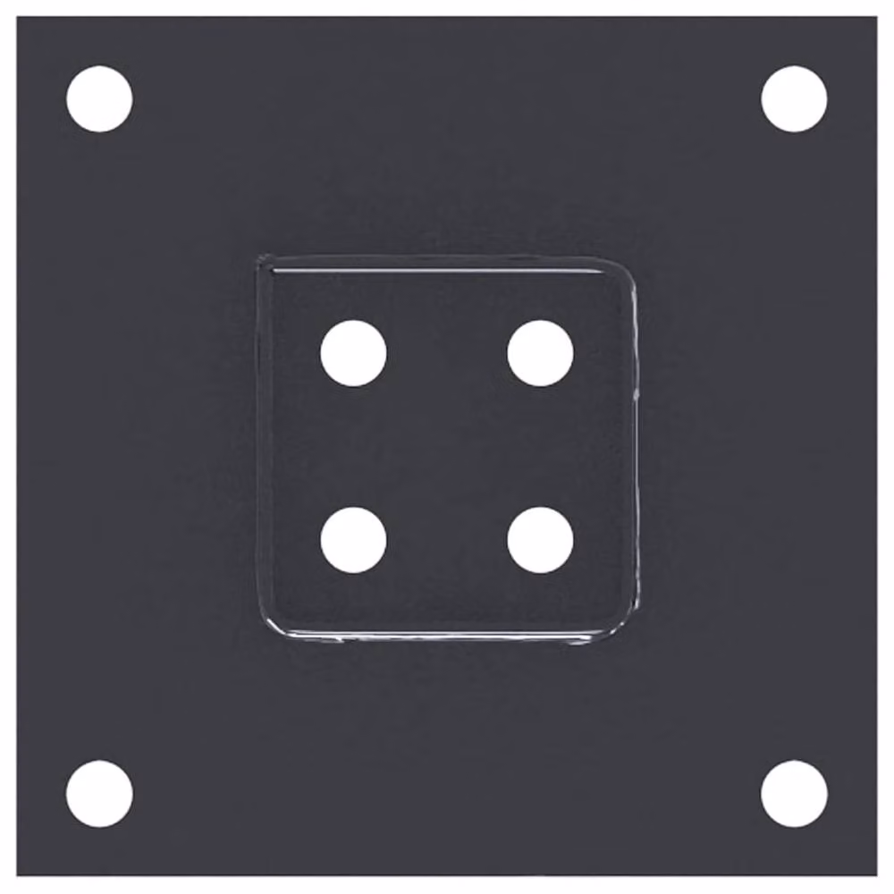 Berkfield Home Square Post Bases, 4 Pack, Anthracite Black Powder-coated Steel, 71 x 71 mm – 3