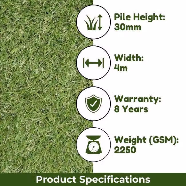 Artificial Grass GB Madidi 30mm Artificial Grass in Green, W: 200 cm, D: 800 cm – 4