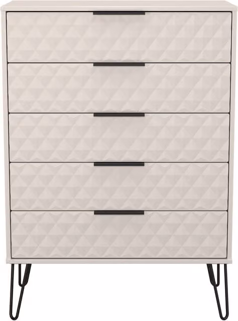 2 U Islay 5 Drawer Chest in Taupe and Black