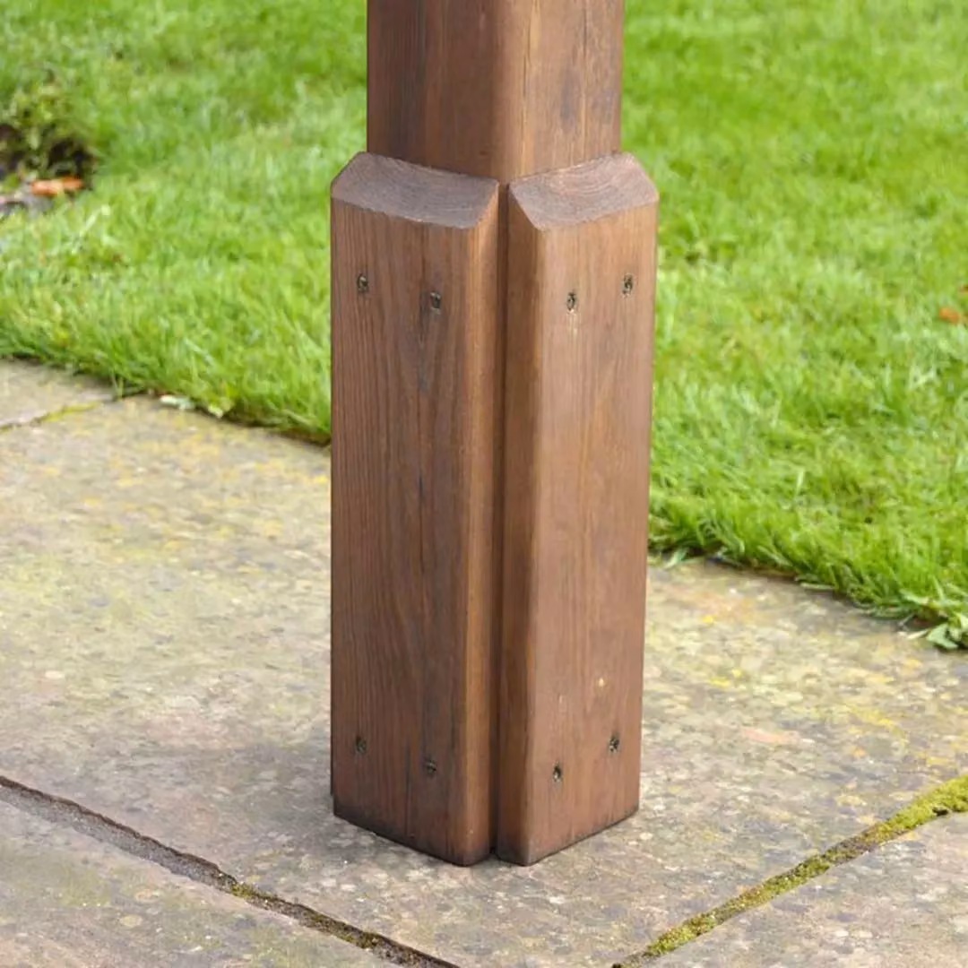 Rutland County Garden Furniture Ltd Premium Wood Pergola in Rustic Brown, W: 480 cm, D: 360 cm, H: 270 cm – 5