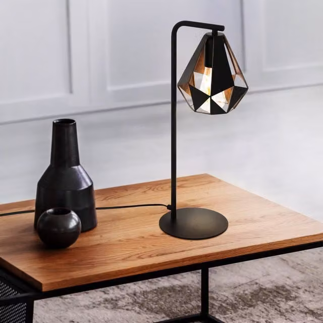 Eglo Carlton Vintage Style Metal Table Light in Black and Copper
