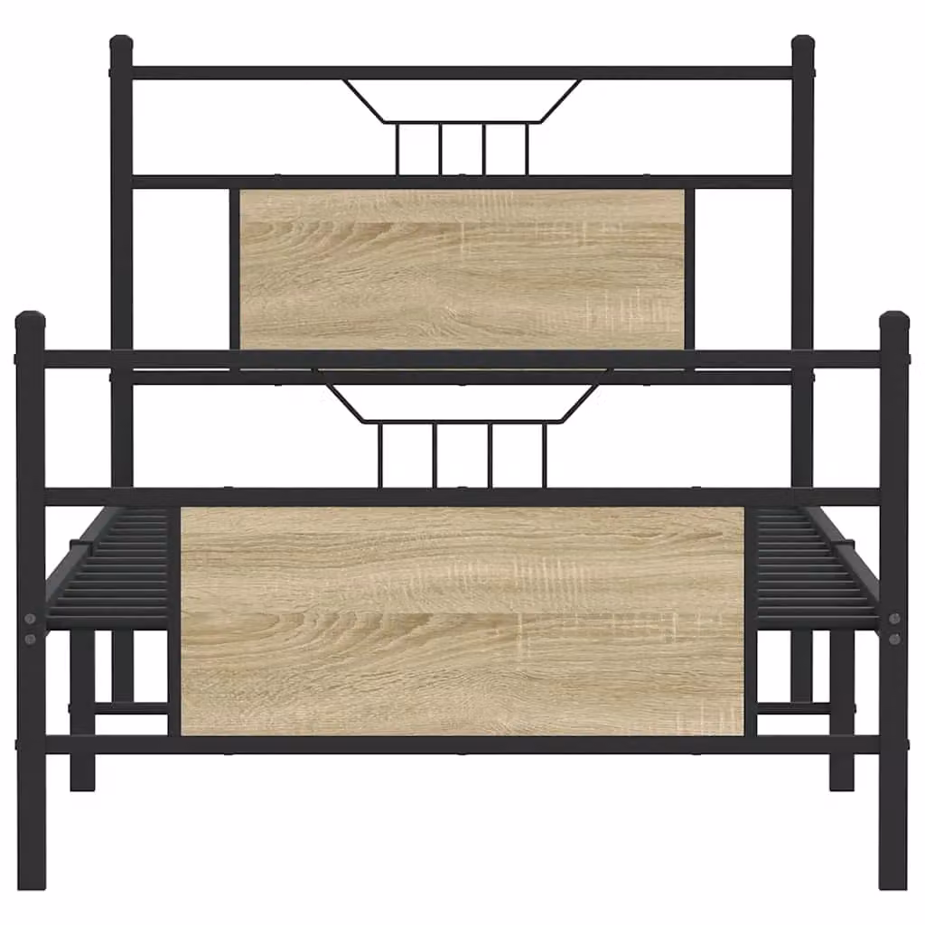 Berkfield Home Single Bed Frame in Sonoma Oak Brown, W/D/H: 90 x 190 cm – 3