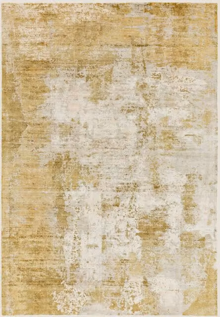 Asiatic Gatsby Autumn Abstract Modern Woven Wool Rug in Yellow Mix