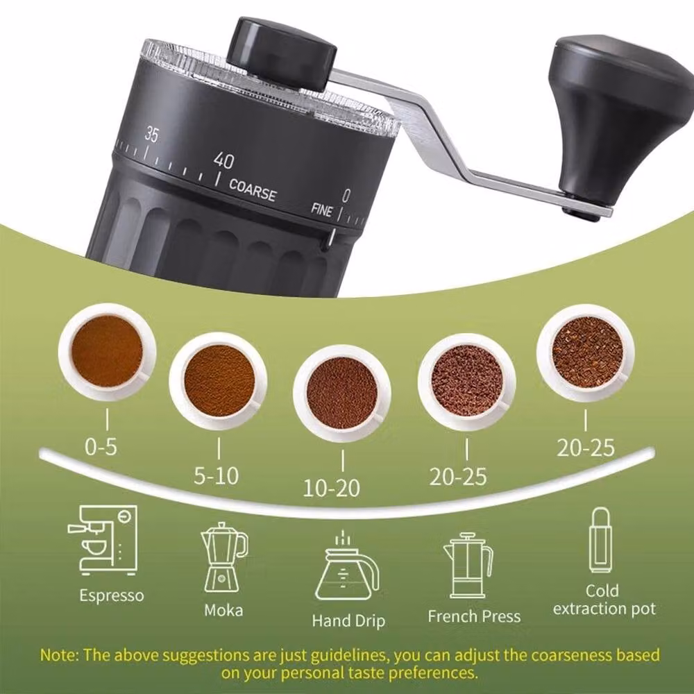 SPETLEK 40-Grade Adjustable Hand Crank Coffee Grinder with Glass Component, Black, W/D/H: 100 x 60 x 18.9 cm – 4