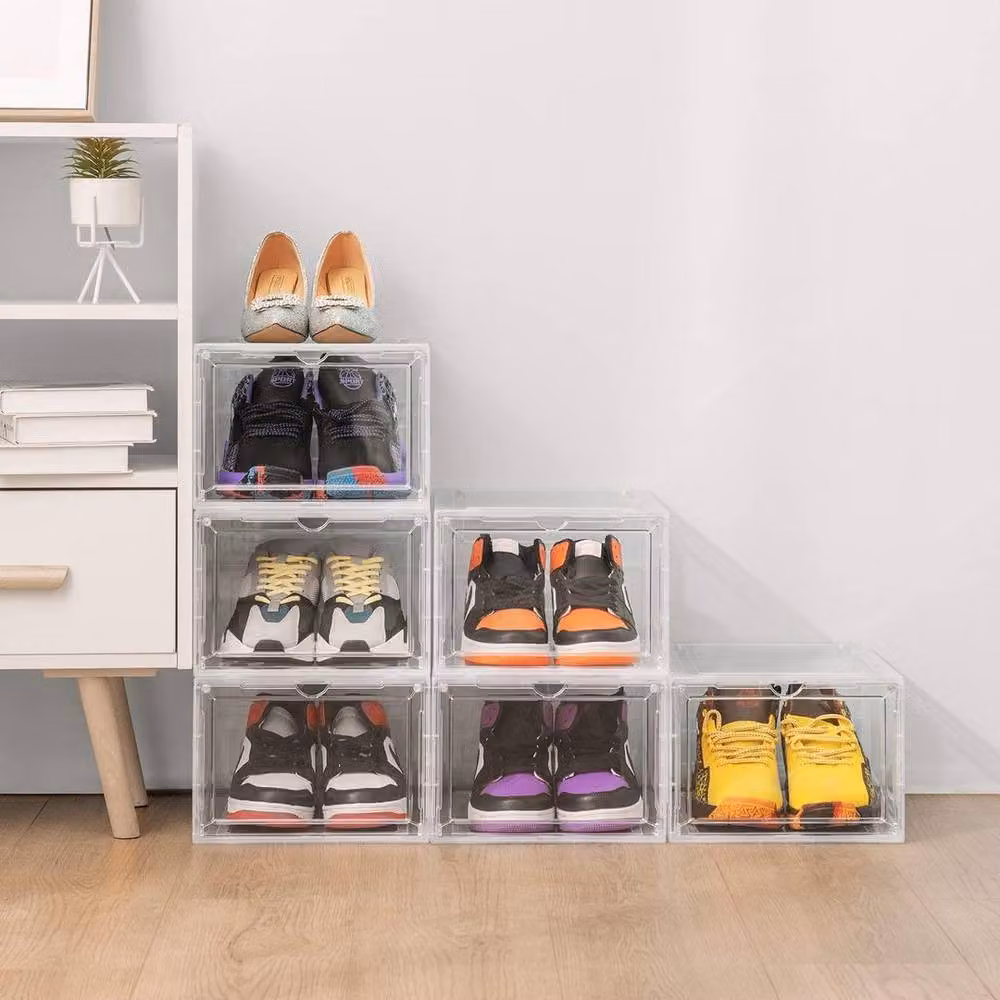 Kelvenix Stackable Transparent Acrylic Shoe Storage Boxes, 6 Pack – 3