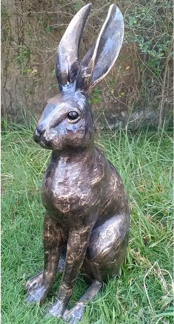Enigma Sitting Hare Antique Bronze Metal Tabletop Ornament