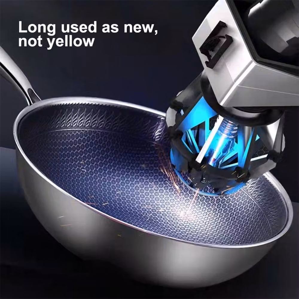 Nordara 30cm Stainless Steel Induction Geo Hex Non Stick Frying Pan in Silver – 3
