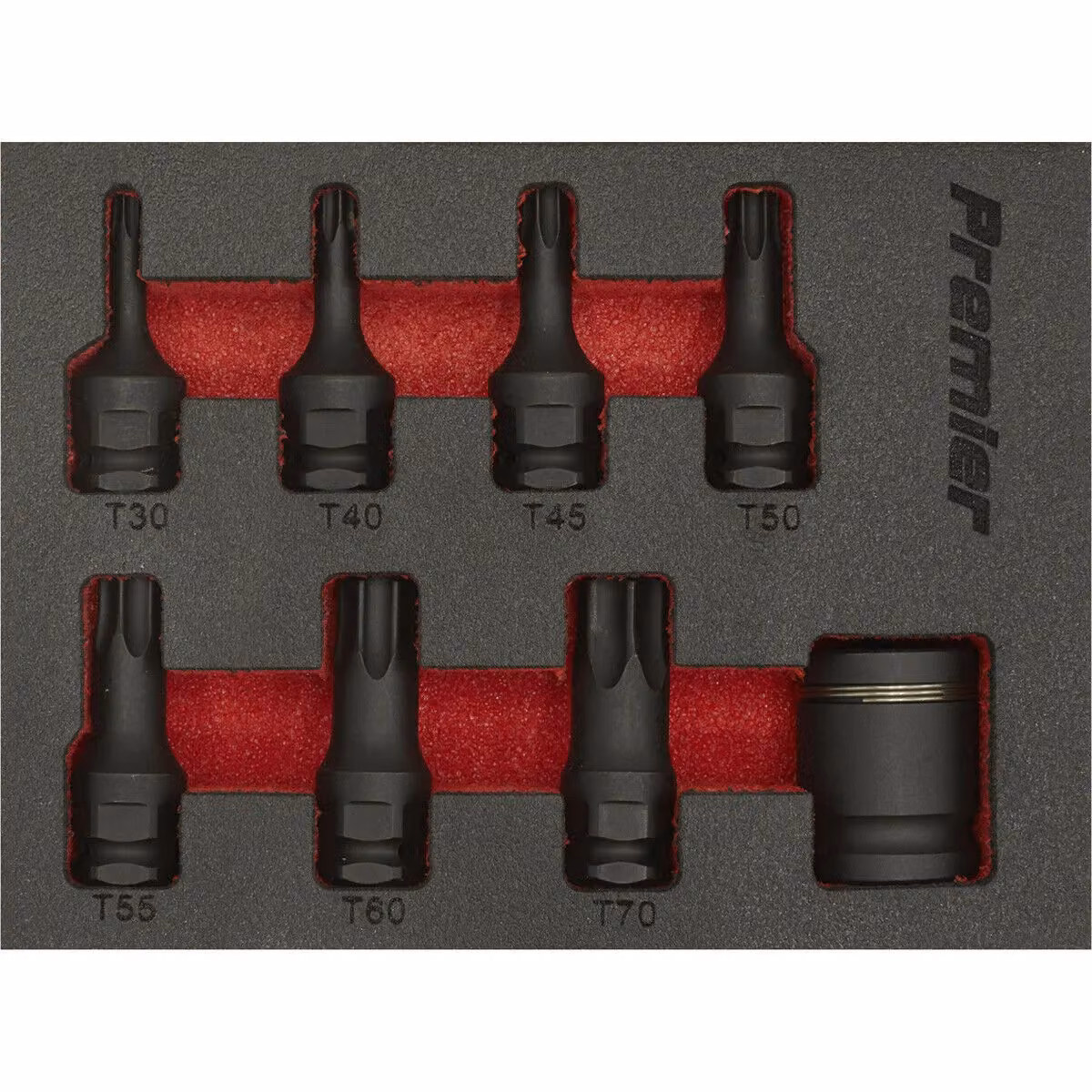 Loops 8 Piece Impact TRX-Star Socket Bit Set, 3/8 inch Sq Drive, Chrome Molybdenum Steel, Black and Multicolour – 4
