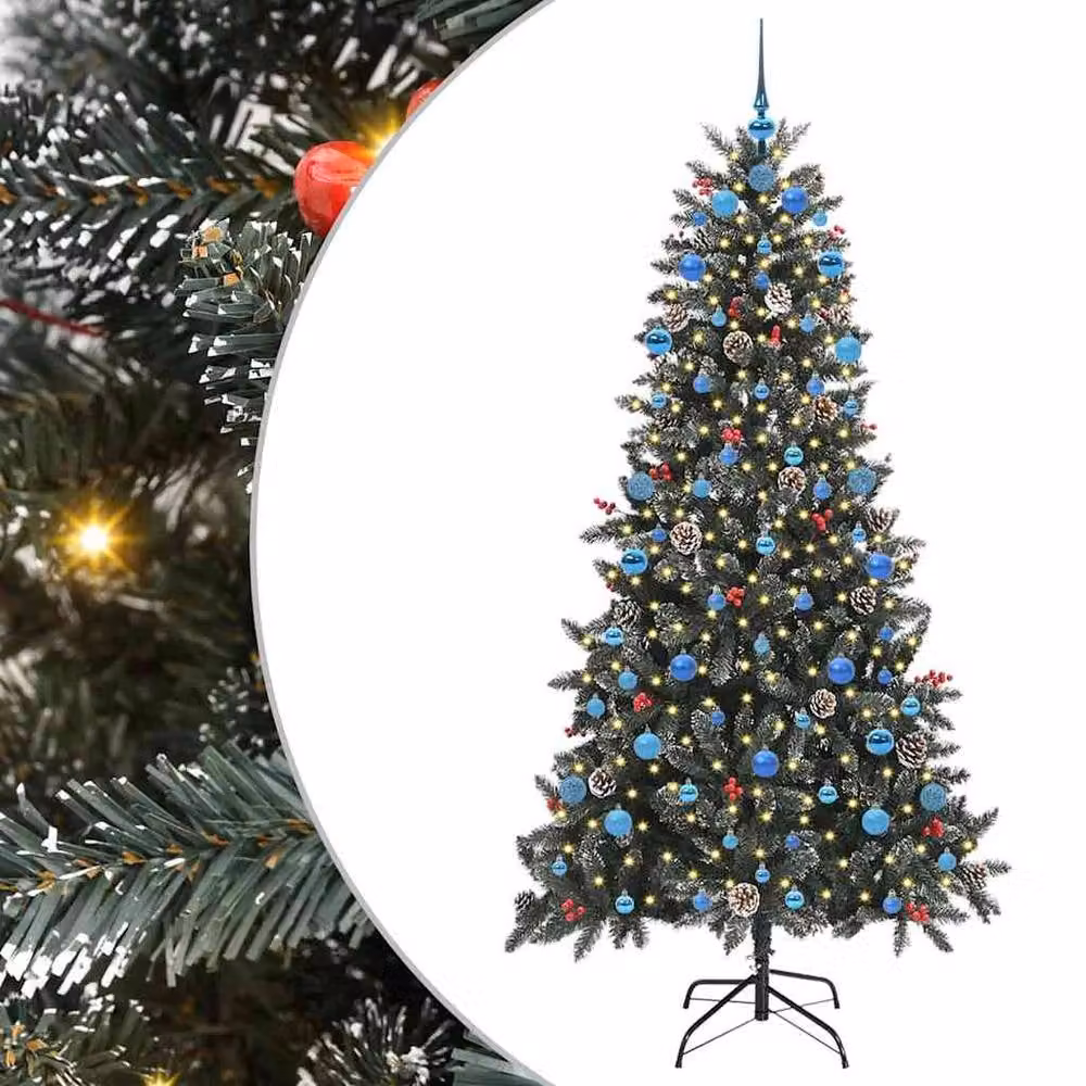 Berkfield Home Artificial Christmas Tree in Green with Stand, W/D/H: 114 x 114 x 210 cm – 2