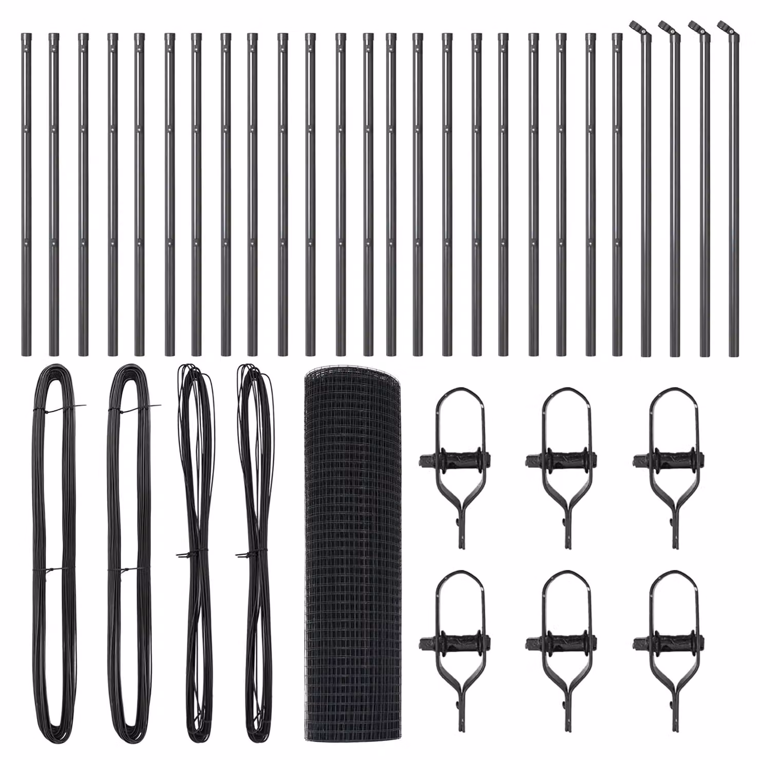 Berkfield Home Welded Wire Fence with 13 Posts, Grey Steel – 4