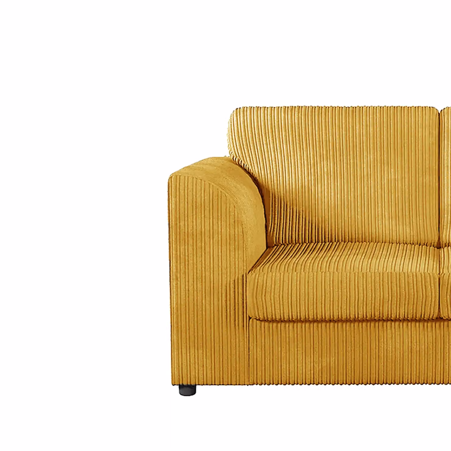 Furnishings For Less UK Luxor Jumbo Cord Fabric 2 Seater Fullback Sofa in Mustard – 2