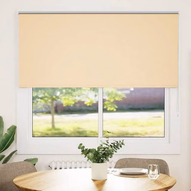 Berkfield Home Blackout Roller Blind in Beige, Thermal Insulating Polyester, W: 160 cm, H: 150 cm