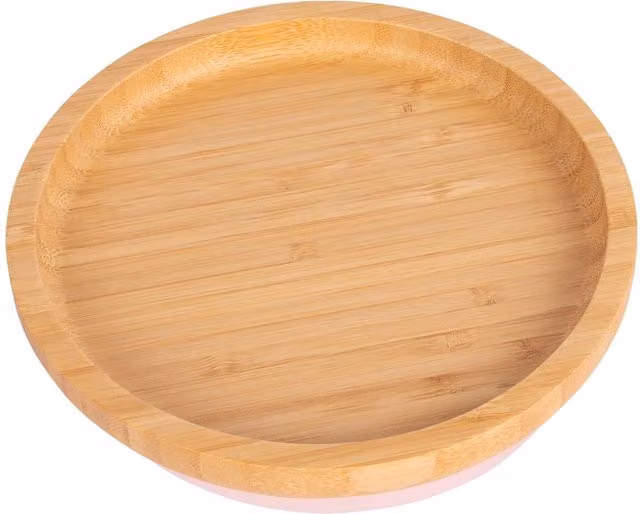 Tiny Dining Round Bamboo Baby Suction Plate in Light Pink – 1