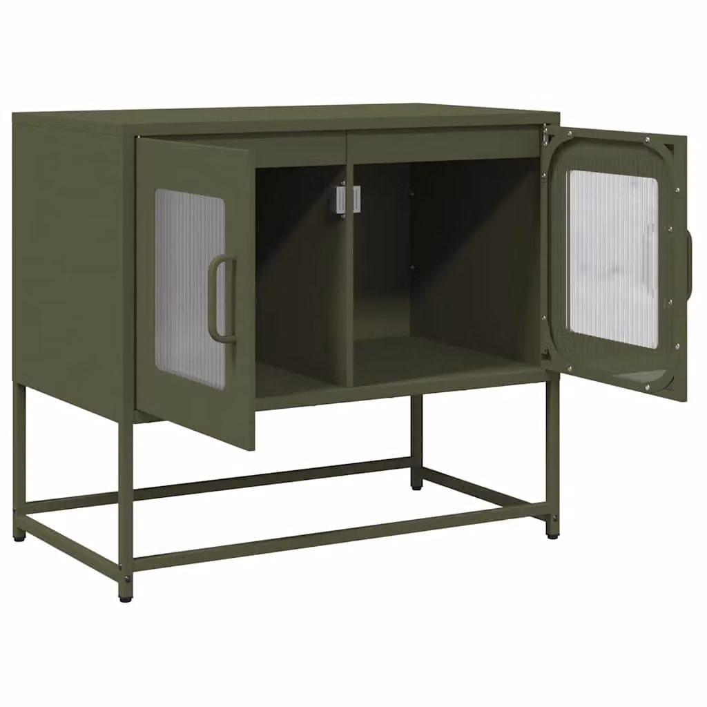 Berkfield Home TV Cabinet in Olive Green, W/D/H: 68 x 39 x 60.5 cm – 3
