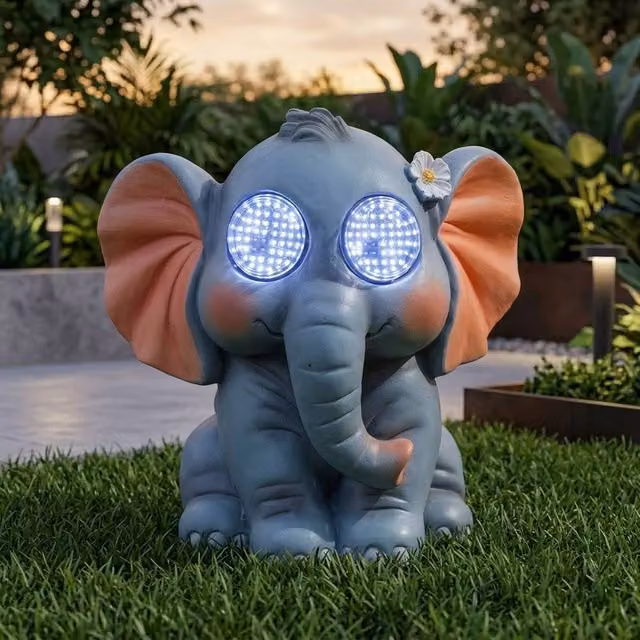 Smart-Solar Blinkin Elephant Multicolour Solar Garden Light in Resin – 2