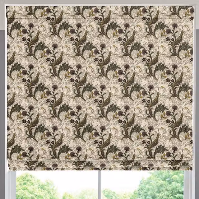Dovecote Made to Measure Blackout Roman Blind in Plum Floral Design