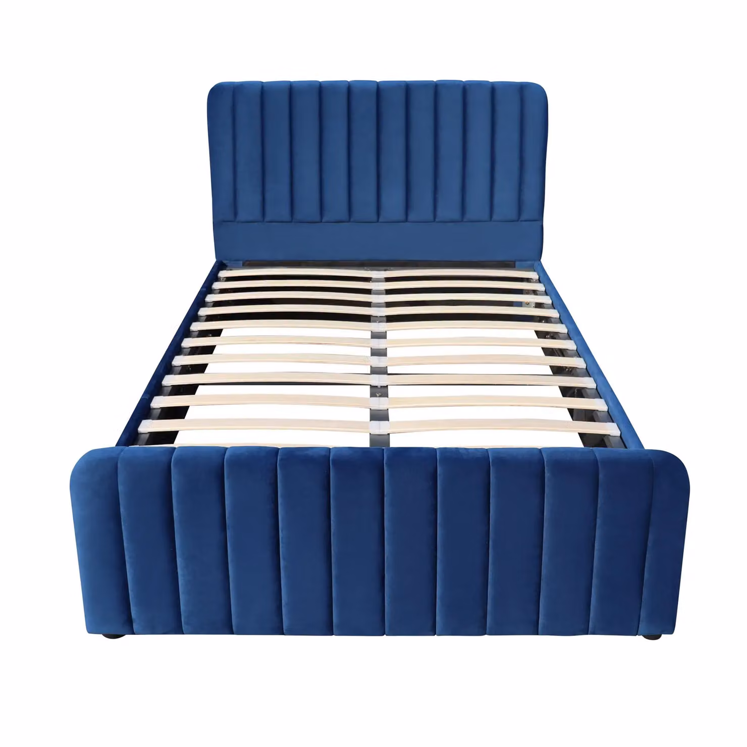 Kosy Koala Blue Velvet Ottoman Gas Lift Storage Bed, W: 120 cm, D: 200 cm – 5