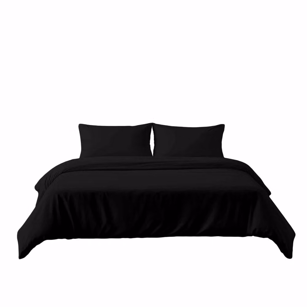 Snug City Microfibre Soft Touch Duvet Cover and Pillowcase Set in Black, King Size (W: 180 cm, H: 200 cm) – 2