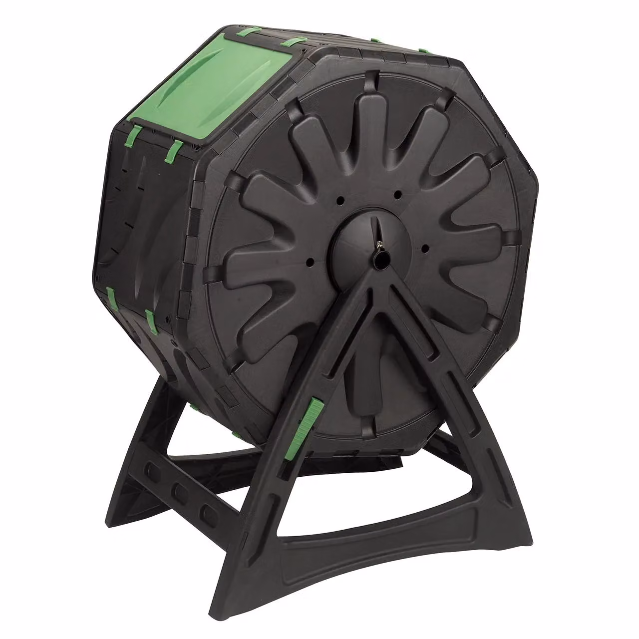 mysmartbuy Compost Tumbler Manual Rotating Outdoor Garden Composting Tool in Black – 3